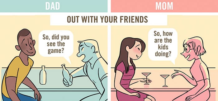 These Comics Perfectly Depict How Moms And Dads Are Viewed